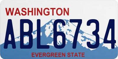 WA license plate ABL6734
