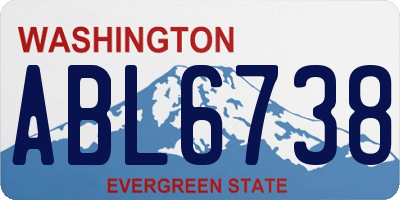 WA license plate ABL6738