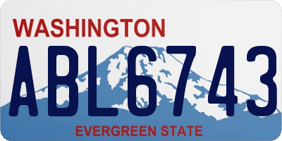 WA license plate ABL6743