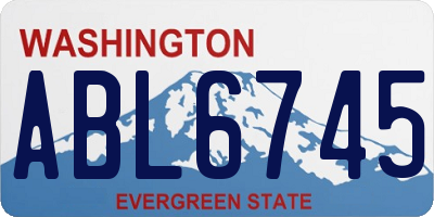 WA license plate ABL6745