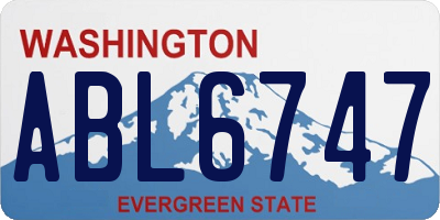 WA license plate ABL6747