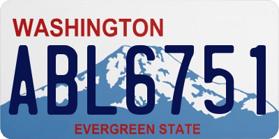 WA license plate ABL6751