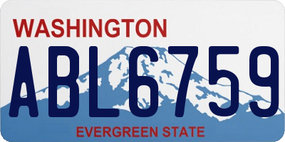WA license plate ABL6759