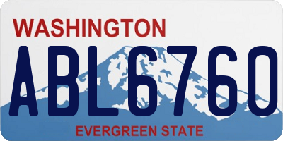 WA license plate ABL6760
