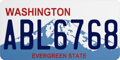 WA license plate ABL6768