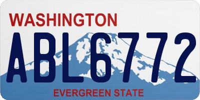 WA license plate ABL6772