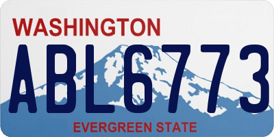 WA license plate ABL6773