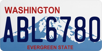 WA license plate ABL6780