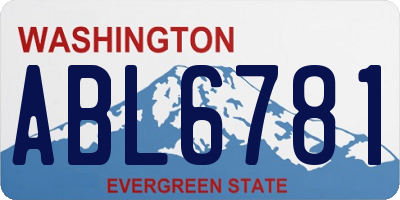 WA license plate ABL6781