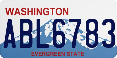 WA license plate ABL6783