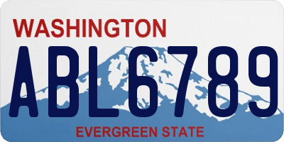WA license plate ABL6789