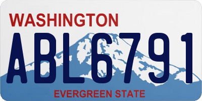 WA license plate ABL6791