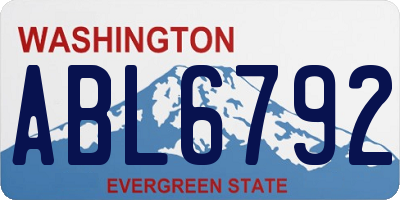 WA license plate ABL6792