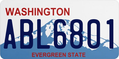 WA license plate ABL6801