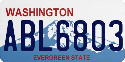WA license plate ABL6803