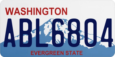 WA license plate ABL6804