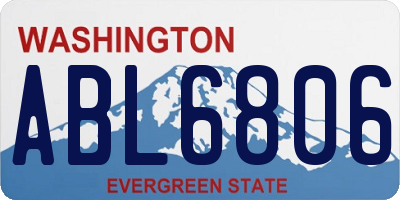 WA license plate ABL6806