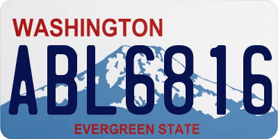 WA license plate ABL6816
