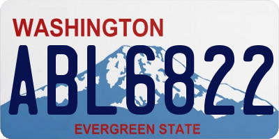 WA license plate ABL6822