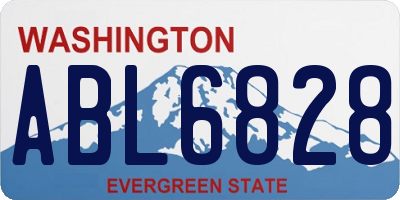 WA license plate ABL6828