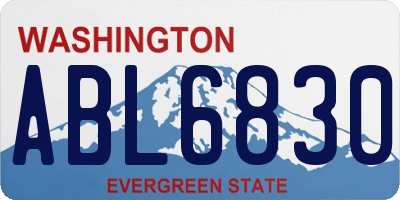 WA license plate ABL6830