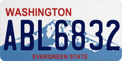 WA license plate ABL6832