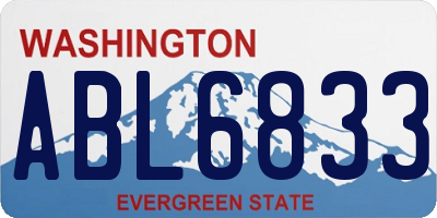 WA license plate ABL6833