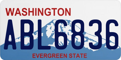 WA license plate ABL6836