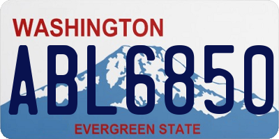WA license plate ABL6850
