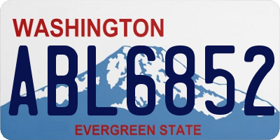 WA license plate ABL6852