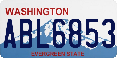 WA license plate ABL6853