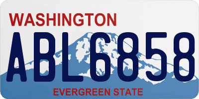 WA license plate ABL6858