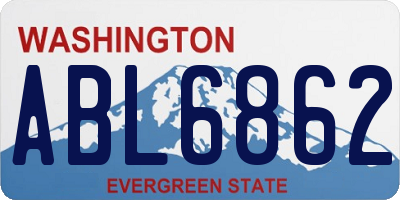WA license plate ABL6862
