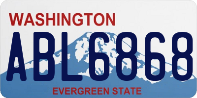 WA license plate ABL6868