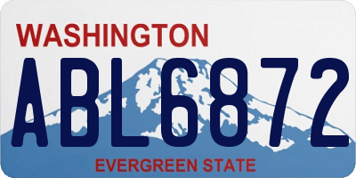 WA license plate ABL6872