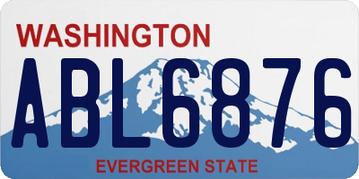 WA license plate ABL6876