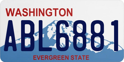WA license plate ABL6881