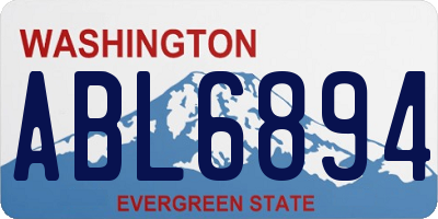 WA license plate ABL6894