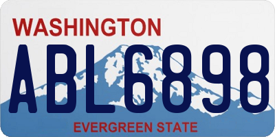 WA license plate ABL6898