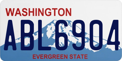 WA license plate ABL6904