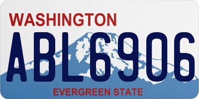 WA license plate ABL6906