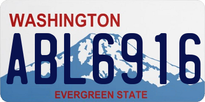 WA license plate ABL6916