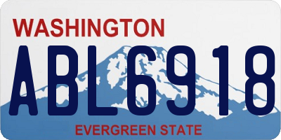 WA license plate ABL6918