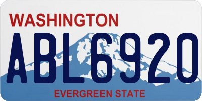 WA license plate ABL6920