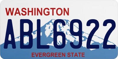 WA license plate ABL6922