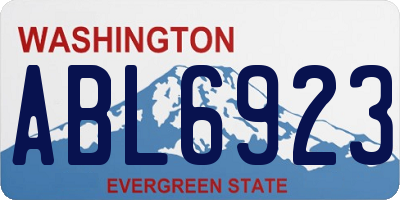 WA license plate ABL6923