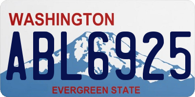WA license plate ABL6925