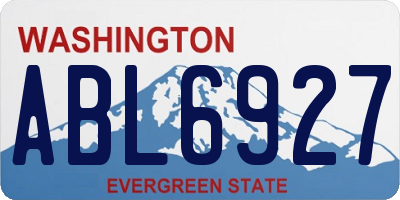 WA license plate ABL6927
