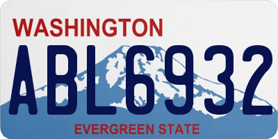WA license plate ABL6932
