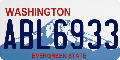 WA license plate ABL6933